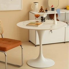 リビングテーブル (80cm, 大理石柄) ⚠️傷あり　✨新品　...