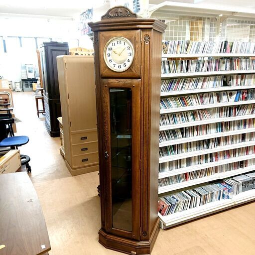 アンティーク ホールクロック 時計台 リズム時計工業 キャビネット 民芸家具