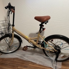 Provros折りたたみ自転車20インチ、シマノ6段ギア、カゴ付き。