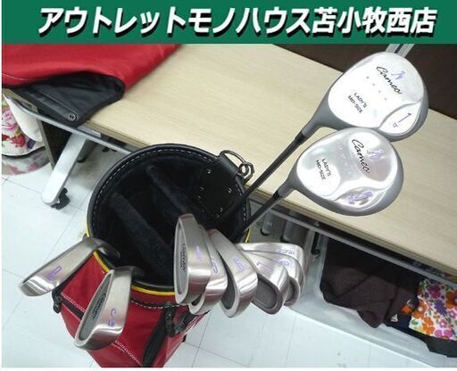 ゴルフクラブ レディース 左利き レフティー 10本セット キャディバッグ付き PEARLY GATES 1W 5W 4-9番I PW SW cameo 中古 苫小牧西店