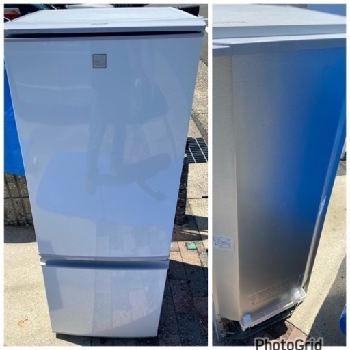 2019年製❄️シャープ2ドア冷蔵庫167L（SJ-17E6-KW）(1225c) 2019年製シャープ冷蔵庫 167L SJ-17E6-KW つけかえどっちもドア(0809c