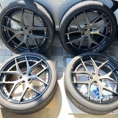 【値下げ】鍛造22inホイールタイヤsetバリ山ガリ傷なしの画像
