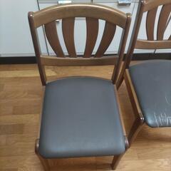 ダイニングチェア 茶色 2脚