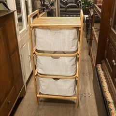 【売約済み】　⭕️ＳＡＬＥ⭕️ニトリ バンブーシェルフ フォルテ 3段 収納ケース バスケットの画像