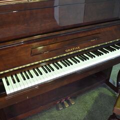 【処8/11】≪yt783ジ≫ GRATIAE/グラチア アップライトピアノ PU-120WSC 椅子付属 猫脚/猫足 PACO PIANO/パコ リペアベース/現状品 50805-03の画像