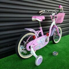 【値下げしました】子供用自転車16インチ　ides アイデス  ディズニープリンセス　補助輪付 【引取限定・現状渡し】三重県の画像