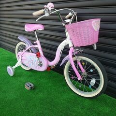 【値下げしました】子供用自転車16インチ　ides アイデス  ディズニープリンセス　補助輪付 【引取限定・現状渡し】三重県の画像