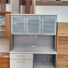 ★ジモティ割あり★  レンジボード 白/銀 H200×D45×W120 クリーニング済み TJ1629