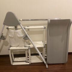 トイザらス限定マイファーストキッズパークホワイト定価19,999円 超美品（ジャングルジム・すべり台・ブランコ・鉄棒）の画像