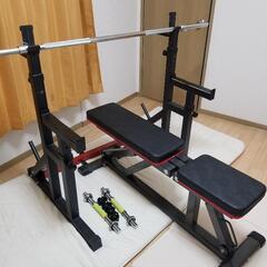 IROTEC バーベルセット100KG  GronGバーベルスタンド  インクラインベンチ 3点セットの画像