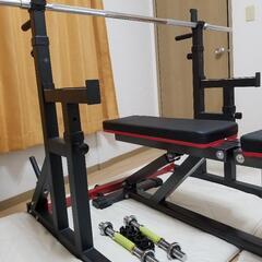 IROTEC バーベルセット100KG  GronGバーベルスタンド  インクラインベンチ 3点セットの画像