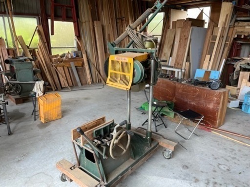 工具セット　電動かんな、電動ホゾ取り、集塵機など製材機具まとめて