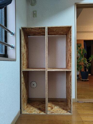 DIY自作OSB合板本棚x4台(縦置き、横置き可) (ざみゃ) 亀有の DIY自作OSB合板本棚x4台(縦置き、横置き可) (ざみゃ) 亀有の