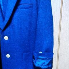 B＆Y 　フラフ別注品　ハリスツイードジャケット　日本製　　ウール100％ 　古着　ブルーの画像