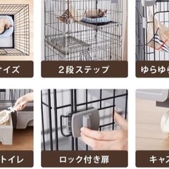 🐈‍⬛ペットケージ猫用　トイレ一体型 🐈　の画像