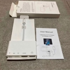 s7 ☆iPhone用 HDMI/USB/TF/SD/変換アダプター 設定不要の画像