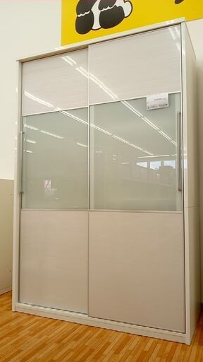 ★ジモティ割あり★ 松田家具 スライド扉レンジボード ホワイト H210×D60.8×W140 クリーニング済み YJ427
