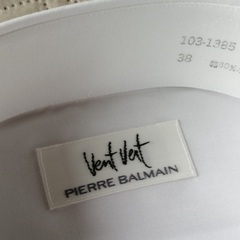 未使用品◇ピエール・バルマン PIERRE BALMAIN 半袖シャツ 形態安定加工 白 襟回り38の画像