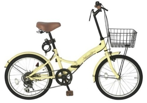 もう限界値下げです?❗️1万円ぽっきり❗️アホな私のために神様どうかお願い致します❗️折りたたみ自転車20インチ6段ギア　色はアイボリ