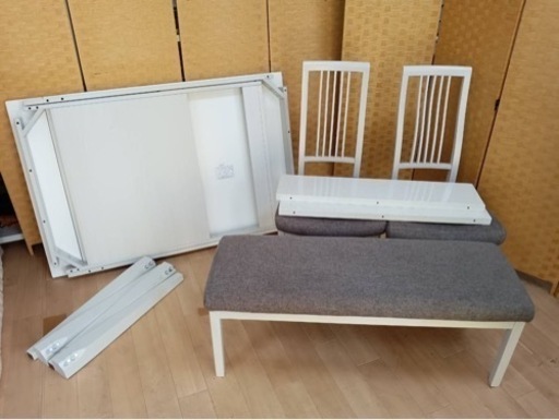 【引取】超お得 定価98,900円からほぼ半額 ウォーリア 伸長式テーブル ダイニングテーブル 北欧 分解済み
