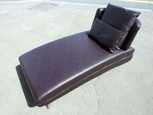 新札幌発 STYLE PROPOSER/スタイルプロポーザー カウチソファ/カーブチャー/レザー/ダークブラウン系 / 1903