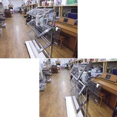 店舗什器 棚可動式 キャスター付き 壁面 陳列棚 幅1200×奥行475×