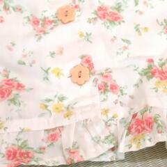 95cmかわいいバラのフリルの薄手シャツ お花ボタンの画像