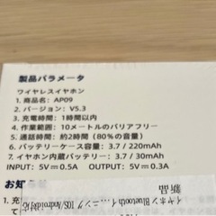 Bluetoothイヤホン AP09 ホワイト ワイヤレスイヤホンの画像