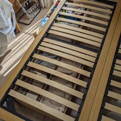 無印良品　ベッドフレーム（シングル・オーク材）＋ベッドフレーム下収納（オーク材・高さ２５ｃｍタイプ）の画像