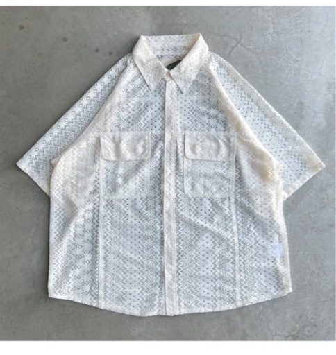 military pocket sheer shirt サイズ　M