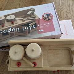 Wooden toys 木製おもちゃのだいわ　ミニキッチンセット...
