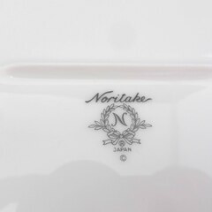 ノリタケ レースウッドゴールド オーバルプラタープレート 36.5cm 花柄 耳付き 金彩 白×水色 皿 大皿 Noritake 札幌 西岡店　　　の画像