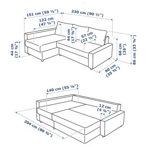 コーナーソファベッド 収納付き
