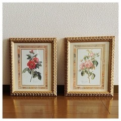 🌹未使用品🌹薔薇の額絵　２枚セット　