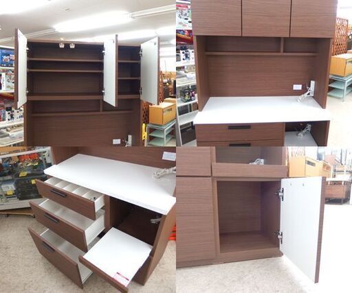 レンジボード 幅100cm ニトリ キッチン収納 食器棚 キッチンボード 家電ボード ブラウン ☆ 札幌市 北区 屯田 