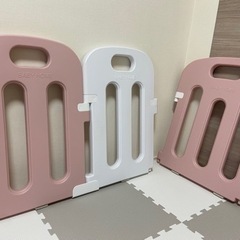 ベビーサークル　プレイヤード（ピンク×ホワイト）の画像