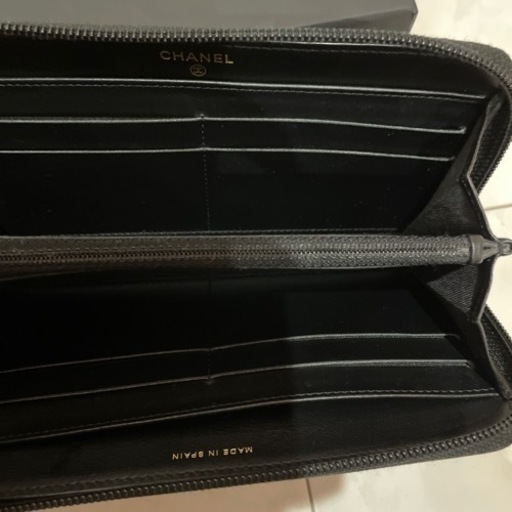 売り切れ激安価格　早い者勝ち　シャネル　CHANEL キャビアスキン　長財布　ココマーク　ブラック