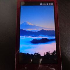 【4Gガラホ au MARVERA マーベラ KYF35 ワインレッド SIMロック解除済み】の画像