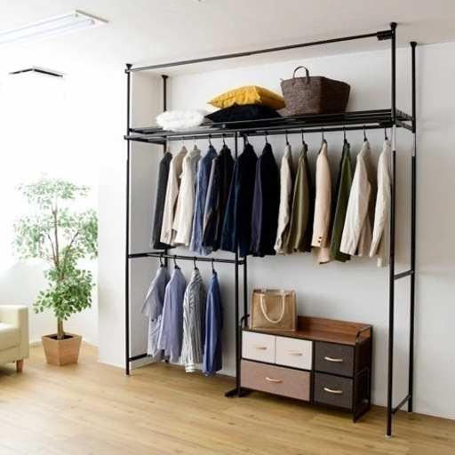 突っ張りクローゼットハンガーラック