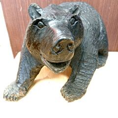 木彫り熊 黒木 民芸品 木工 工芸品 の画像