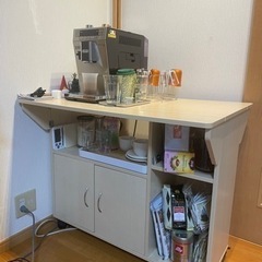 キッチンワゴン カウンターテーブル 幅90 キャスター付き の画像