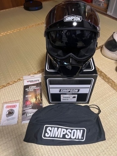 シンプソン　ヴェノム　Simpson VENOM XL 黒　ヘルメット　フルフェンス　インナーバイザー