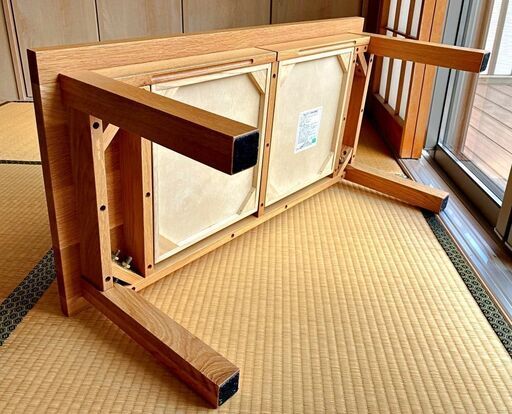 【絶版】無印良品 無垢材ローテーブル・オーク材 （引き出し付き）
