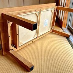 【絶版】無印良品 無垢材ローテーブル・オーク材 （引き出し付き）の画像