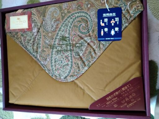 【新品】ETRO　羽毛ひざ掛け・西川ムアツ枕