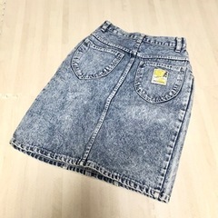 美品 女の子 デニムスカート ウエスト 平置き採寸 約30cm 丈 約52cmの画像
