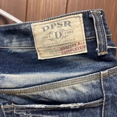 XL ダメージ　インディゴ　デニム短パンの画像