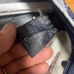 XL ダメージ　インディゴ　デニム短パンの画像