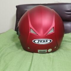 ヘルメット　ダブルレンズ付きヘルメット　マット　赤　臙脂　Mサイズの画像