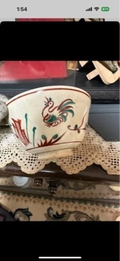 茶道具　京絵　茶碗　水指　鳳山作　3点セット　飾り棚もお付けします！